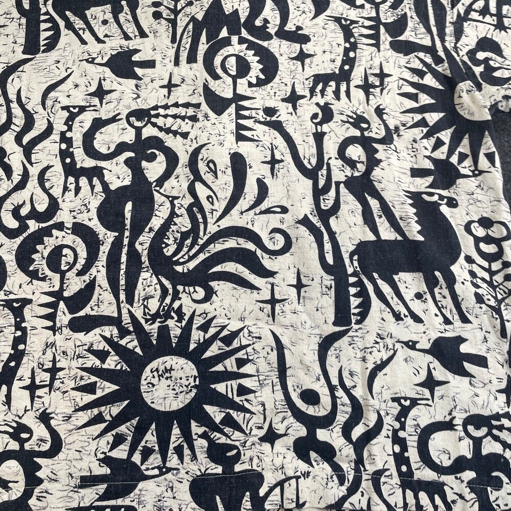 VTG SKSport XIU XIAN Abstract Tribal Print Shirt Frog Button Closure L - Picture 8 of 8